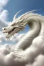 Placeholder: Faça uma arte de um dragão chinês albino realista com nuvens ao seu redor