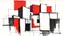 Placeholder: abstract architectural sketch, cubist influence, stark black and white architectural elements, bold red geometric blocks, textured paper, rough brushstrokes, minimal detail, fragmented forms, implied depth, architectural blueprints, linework, high contrast, surreal composition, monochromatic tones with vibrant red accents, graphic quality, abstract cityscape, urban deconstruction, geometric abstraction, expressive lines, textural depth, visual rhythm, artistic interpretation of architecture, ava