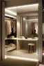 Placeholder: Generate a small but spacious closet. With a big mirror and space for organization