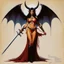 Placeholder: ConceptSheet [by Boris Vallejo]: woman wizard succubus and her dagger with AD&D statistics