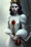 Placeholder: Snow white, beautiful, soft, ballerina, toddler, full body, -clothing, super cute toddler, girl, cute, beautiful, white eyes, red lips, black hair with bangs, goth, close up portrait by Greg Rutkowski