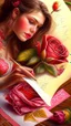 Placeholder: love letter, art, drawing, very realistic, detailed, vibrant colors.