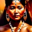 Placeholder: Drawing of 'woman from Saan tribe',sweet stare,painting by Earl Norem, simon Bisley,frazetta,西嘛哒, evan lee, Vallejo,kelly oil on canvas, cinematic composition, extreme detail,fit full head inside picture,8k