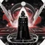 Placeholder: digital illustration of darth vader, space background, badasss, ultra cool, dark ambient, red eyes