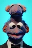 Placeholder: Waist up muppet Portrait, Vladimir Putin as muppet doll, Black suit, photo studio, blue background, unreal engine 5, concept art, art station, god lights, ray tracing, RTX, lumen lighting, ultra detail, volumetric lighting, 3d.