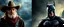 Placeholder: Gandalf as a cowboy, Batman as a cow, movie poster
