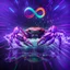 Placeholder: infinity symbol ∞ with vibrant powerful crab jumping out of the water, striking, neon, chiaroscuro, dramatic, captivating, powerful, fantasy, beautiful, octane render, 16k post-production, artstation: award-winning: atmospheric: commanding: fantastical: clarity: ultra quality: striking: brilliance: stunning colors: amazing depth; lens: f/11, 35mm