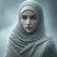 Placeholder: close up portrait of fog as woman in hijab, fine detail, highly intricate, modern surrealism painting, defined cracks and breaks, high-quality, volumetric lighting, 8k, ultrahd, George Grie, Marco Escobedo, Igor Morski,Brian Froud, Howard Lyon, Selina French,