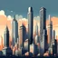 Placeholder: beautiful city with skyscrapers