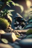 Placeholder: ninja tumbling garden, hi detail, 4k, clear focus, depth of field, color correction, studio quality, backlight