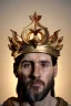 Placeholder: Realistic image, sculpture, white marble material with gold veins, Lionel Messi, gold laurel leaves crown, gold ornaments, Renaissance style, sun rays background, waist up portrait, epic, celestial, cinematic lighting, God lights, 4k resolution, smooth details, soft lighting, unreal engine 5, art station, substance 3d.