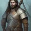 Placeholder: Portrait of Gradwulf the barbarian adventurer warrior. He is an unattractive man in his 30s with battlescars across his rough face. He wields a two-handed battle-axe.