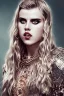 Placeholder: viking, Danish singer MØ face, high light,