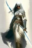 Placeholder: Full body veiled female Arab warrior holding a sword, fantasy, powerful, high quality