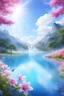 Placeholder: fantastic,Beautiful garden, flowers,rainbows