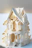 Placeholder: A three-dimensional miniature house, a mixture of white and gold, a fantasy, a wonderful picture full of details, a high-quality house on which beautiful sunlight falls