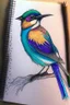 Placeholder: a bird drawing made with alcohol markers