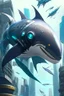 Placeholder: a picture of cyber shark that is flying in the city, cyborg whale, anno 2070, modern mecha anime, aeromorph, stunning sci-fi concept art, male robotic anthro orca, robotic anthro dolphin, cgsociety ), mecha anthropomorphic penguin, from arknights, cool mecha style, futuristic art style, mecha art