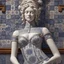 Placeholder: Insanely detailed Hd Photography of concept photography of a woman statue made from portuguese azulejo tiles, oozing ceramic, azulejo design visible, insanely good concept photography of an azulejo mind made from azulejo tiles inspired by Igor morski by Pranckevicius