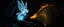 Placeholder: pen outline with some neon airbrush, reflective transparent glowing pixie in the shadows with long fluffy white fur looking at awesome glowing cave painting, pin hole camera, in the style of Rembrandt
