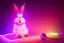 Placeholder: Rabbit, Neon lighting, neon, cyberpunk, Christmas, cute,