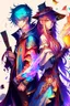 Placeholder: anime couple, mage, colorful