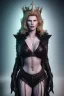 Placeholder: Kim Basinger as evil queen in black leather, busty, cleavage, curvy, angry, happy, stern look. character design by cory loftis, fenghua zhong, ryohei hase, ismail inceoglu and ruan jia. unreal engine 5, artistic lighting, highly detailed, photorealistic, fantasy