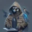 Placeholder: A falcon as a hacker using a hoodie, military and hacker gadgets