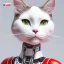 Placeholder: beautiful smooth realistic Japanese cat girl robot body with long legs run, cat aye, extremely sharp detail, finely tuned detail, ultra high definition, 8 k, unreal engine 5, ultra sharp focus, accurate wings