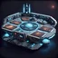 Placeholder: scifi control and command center, simple design