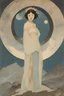 Placeholder: Edmund Dulac, Richard Dadd, Keiko Takemiya, heikala, Surreal, mysterious, strange, fantastical, fantasy, Sci-fi, Japanese anime, miniskirt beautiful girl iconology in the mirror, perfect voluminous body, reflection, refraction, reversal, journey to the other side of the moon, detailed masterpiece