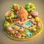 Placeholder: fantasy sweet food land. illustration 3d style. HD