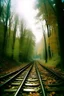 Placeholder: railroad through the forest, indian market, cold weather, lomography