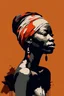 Placeholder: Minimalistic style paint of african woman