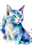 Placeholder: galaxy cat on white background watercolor style