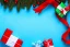 Placeholder: Christmas scene, smartphone, blue background,