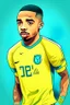 Placeholder: Gabriel Jesus Brazilian football player ,cartoon d2