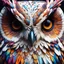 Placeholder: beautiful owl, colorful Liquid white paint splash, Splatter Art, smooth, fit, slim, bjd, abs, hot, masterpiece, best quality, Extremely intricate realistic detailed beautiful skin eyes face background pose, attractive hyperrealistic, sharp focus, highly detailed, intricate artwork masterpiece, volumetric lighting