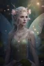 Placeholder: Pink dress,Sparkling fairy wings,Very long golden hair,Fairy crown,pointed ears,elven ears,fairy wings,water lilies,sparkling,glittering,flowers,blossoms,golden crown,light pink dress