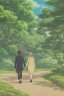 Placeholder: Couple walking together, forest