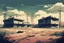 Placeholder: abandoned military base, retro 2D game, commercial movie poster 1970 style