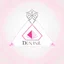 Placeholder: Create a logo with the name Deniz Boutique, inspired by diamond dresses, with the symbol of the dress, baby pink