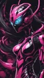 Placeholder: A close picture to Mix between gwenpool and symbiote, symbiote venom with transformers, high details machine, pink and black custom, intricate details, highly detailedin in solo leveling shadow art style