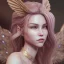 Placeholder: A portrait of a cute fantasy fairy, atmospheric, realistic, unreal engine, cinematic lighting, octane render, transparent, long blond hair, pink lips, extremely sharp detail, finely tuned detail, ultra high definition, 8 k, unreal engine 5, ultra sharp focus, accurate wings, positive smile, highlight luminous dress