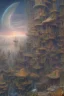 Placeholder: realistic detailed landscape, movie shot, background by ernst haeckel, max ernst, yves tanguy, amano, masterpiece, rich moody colours, sunrise.