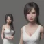 Placeholder: hitomi tanaka, white dress, highly realistic, highly detailed, octane render,