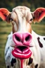 Placeholder: cow with big lipstick mouth, big lips