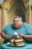 Placeholder: fat viktor orban eating cake in a castle