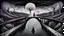 Placeholder: painted inner world with neurodivergens mind and soul, floating doors over surreal cracked weird landscape . one thin bridge over big black river, . deep dark colors, with silver and black. Whimsical strange style of Chagall, of Quentin Blake, andYoshitaka Amano of Anton Semenov. one dark purple-gray human shiluette in hood sitting on bridge and gazes weird absurd beauty nightmare, black shadows, in background cyber neuronic network, surreal vibe, nightmare