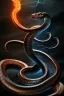 Placeholder: Full body photography of an ethereal Jörmungandr the world snake, Fire theme art, Dark moody night atmosphere, by Michelangelo, 8K, high body details, anatomically perfect body, oak tree roots, ignore NSFW